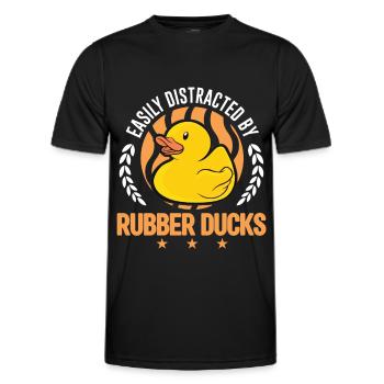 Facilement distrait par Rubber Ducks Rubber Duck - T-shirt sport Homme - noir - Devant - AI Model Male 178 dark (178cm)