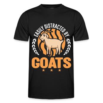 Facilement distrait par les chèvres Ziegenwirt Goat - T-shirt sport Homme - noir - Devant - AI Model Male 178 dark (178cm)