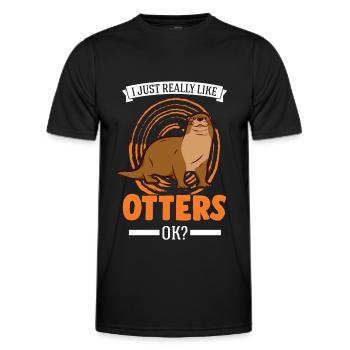 J’aime vraiment Otters Otter Sea Otter - T-shirt sport Homme - noir - Devant - AI Model Male 178 dark (178cm)