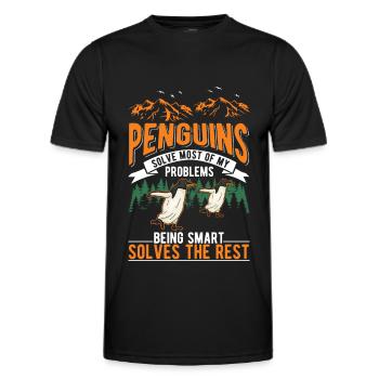 Penguin Gift Penguin - Men's Functional T-Shirt - black - Front - AI Model Male 178 dark (178cm)