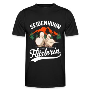 Seidenhuhn Flüsterin Seidenhuhn Flüsterer Silkie - Männer Funktions-T-Shirt - Schwarz - Vorne - AI Model Male 178 dark (178cm)