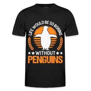 Pingouin Cadeau Pingouin - T-shirt sport Homme - noir - Devant - AI Model Male 178 dark (178cm)