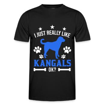 I just really like Kangals Anatolischer Hirtenhund - Männer Funktions-T-Shirt - Schwarz - Vorne - AI Model Male 178 dark (178cm)