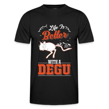 Life is better with a Degu - Männer Funktions-T-Shirt - Schwarz - Vorne - AI Model Male 178 dark (178cm)