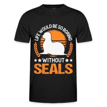 Robben Geschenk Sea Lion Seehund - Männer Funktions-T-Shirt - Schwarz - Vorne - AI Model Male 178 dark (178cm)
