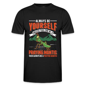 Gottesanbeterin Mantis Fangschrecke - Männer Funktions-T-Shirt - Schwarz - Vorne - AI Model Male 178 dark (178cm)