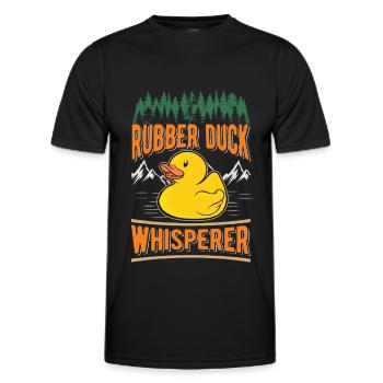 Rubber Duck Whisperer Squeaky Duck Bathing Duck - Men's Functional T-Shirt - black - Front - AI Model Male 178 dark (178cm)