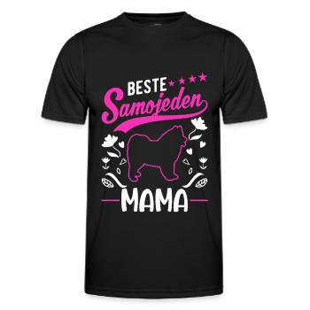 Beste Samojeden Mama Schlittenhund Samojeden - Männer Funktions-T-Shirt - Schwarz - Vorne - AI Model Male 178 dark (178cm)