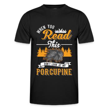 Porcupine lover Porcupine - Men's Functional T-Shirt - black - Front - AI Model Male 178 dark (178cm)