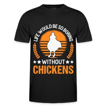 Chicken Chicken Breeding Chicken Farmer - Men's Functional T-Shirt - black - Front - AI Model Male 178 dark (178cm)