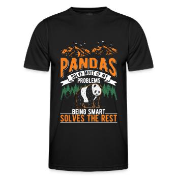 Panda Liebhaber Pandabär - Männer Funktions-T-Shirt - Schwarz - Vorne - AI Model Male 178 dark (178cm)