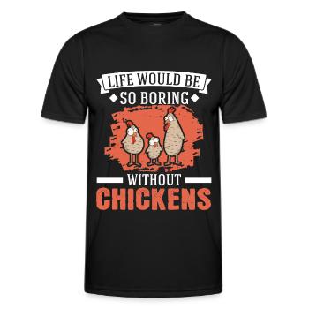 Chicken Chicken Breeding Chicken Farmer - Men's Functional T-Shirt - black - Front - AI Model Male 178 dark (178cm)