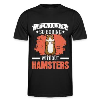 Hamster Besitzer Goldhamster Hamster - Männer Funktions-T-Shirt - Schwarz - Vorne - AI Model Male 178 dark (178cm)