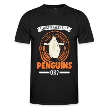 J’aime vraiment Penguins Penguin - T-shirt sport Homme - noir - Devant - AI Model Male 178 dark (178cm)