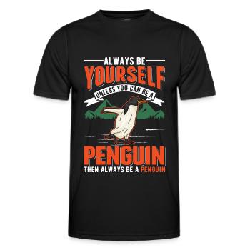 Pingouin Cadeau Pingouin - T-shirt sport Homme - noir - Devant - AI Model Male 178 dark (178cm)