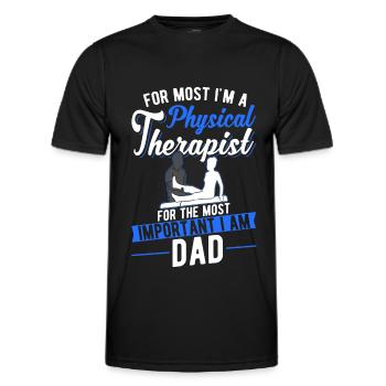 Physiotherapist Father Physiotherapy Papa Physio - Men's Functional T-Shirt - black - Front - AI Model Male 178 dark (178cm)