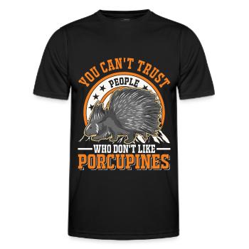 Porcupine lover Porcupine - Men's Functional T-Shirt - black - Front - AI Model Male 178 dark (178cm)