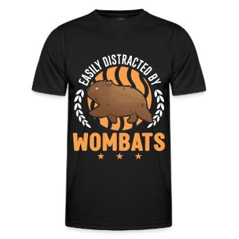 Easily distracted by Wombats - Männer Funktions-T-Shirt - Schwarz - Vorne - AI Model Male 178 dark (178cm)