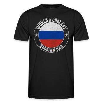Worlds coolest russian dad - Männer Funktions-T-Shirt - Schwarz - Vorne - AI Model Male 178 dark (178cm)