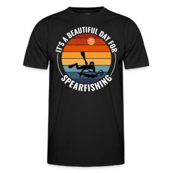 Pêche sous-marine Pêche sous-marine Pêche au harpon - T-shirt sport Homme - noir - Devant - AI Model Male 178 dark (178cm)