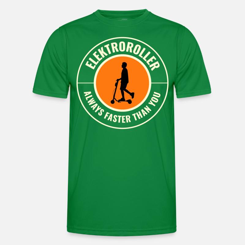 Electric Scooter Driver Motorized E-Scooter Men's Functional T-Shirt