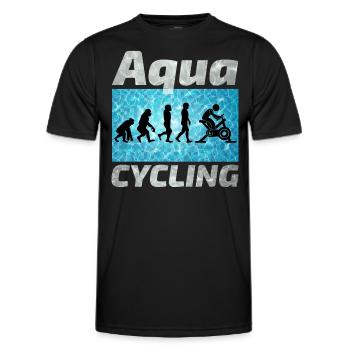 Aqua Cycling Schwimmbad Fitness Evolution - Männer Funktions-T-Shirt - Schwarz - Vorne - AI Model Male 178 dark (178cm)