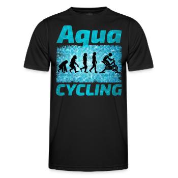 Aqua Cycling Schwimmbad Fitness Evolution - Männer Funktions-T-Shirt - Schwarz - Vorne - AI Model Male 178 dark (178cm)