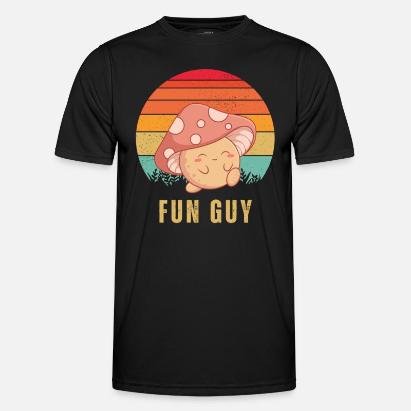Fun Guy Retro Sunset - Men's Functional T-Shirt - black