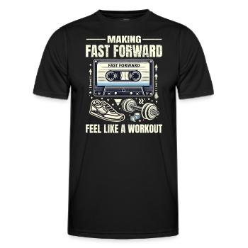 Cassette d'entraînement rétro des années 80, entraînement de remise en forme - T-shirt sport Homme - noir - Devant - AI Model Male 178 dark (178cm)