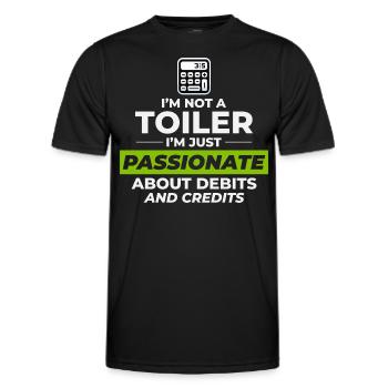 Leidenschaftlicher Buchhalter belastet Kredite Lustiger Humor - Männer Funktions-T-Shirt - Schwarz - Vorne - AI Model Male 178 dark (178cm)