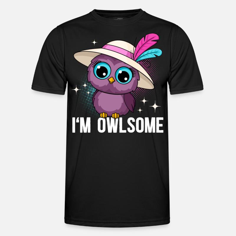 I'M Owlsome Eule Eulen - Männer Funktions-T-Shirt - Schwarz