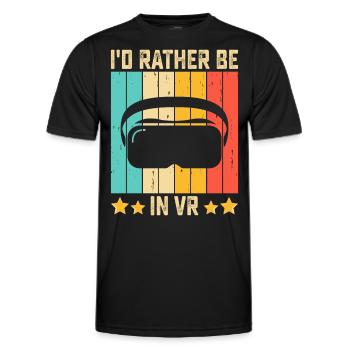 VR Virtual Reality Glasses Virtual Reality - Men's Functional T-Shirt - black - Front - AI Model Male 178 dark (178cm)