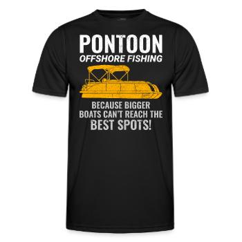 Pontoon Boat Motor Boating Offshore Fishing Funny - Men's Functional T-Shirt - black - Front - AI Model Male 178 dark (178cm)