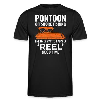 Pontonboot Motorboot Hochseefischen Lustig - Männer Funktions-T-Shirt - Schwarz - Vorne - AI Model Male 178 dark (178cm)