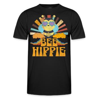 Bee Hippie Biene Peace - Men's Functional T-Shirt - black - Front - AI Model Male 178 dark (178cm)