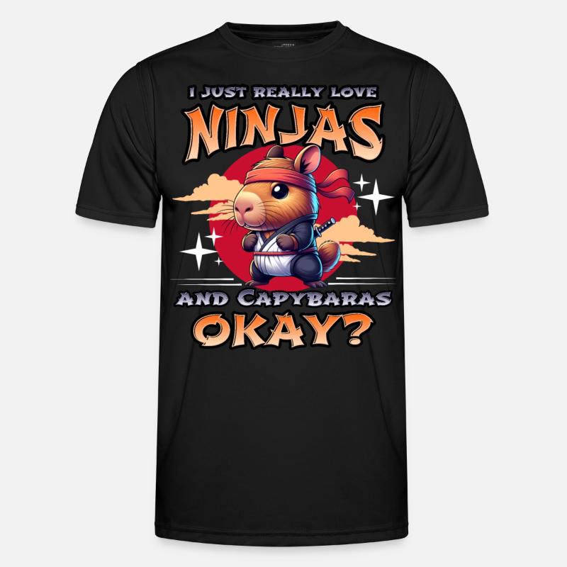 Capybara Ninja Männer Funktions-T-Shirt