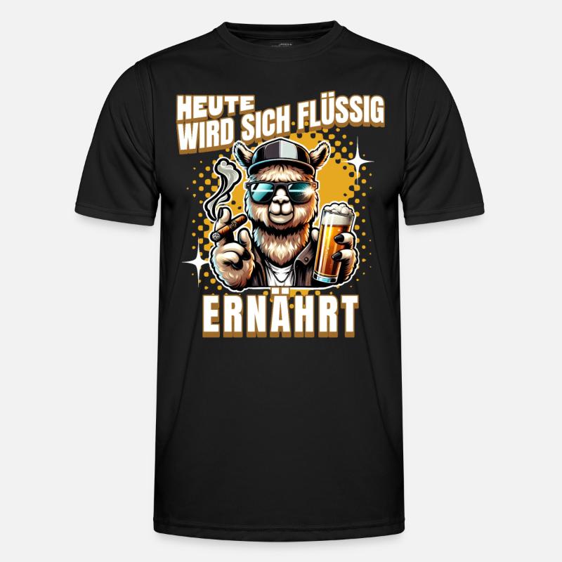 Heute Wird Sich Flüssig Ernährt - Männer Funktions-T-Shirt - Schwarz