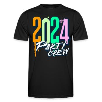 Party Crew 2024 - Men's Functional T-Shirt - black - Front - AI Model Male 178 dark (178cm)