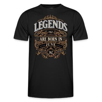 1962 Juni Geboren Geburtstag Geburtsjahr - Männer Funktions-T-Shirt - Schwarz - Vorne - AI Model Male 178 dark (178cm)