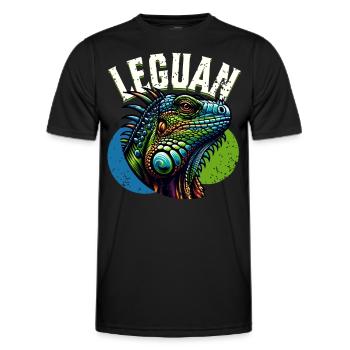 Leguan - Männer Funktions-T-Shirt - Schwarz - Vorne - AI Model Male 178 dark (178cm)