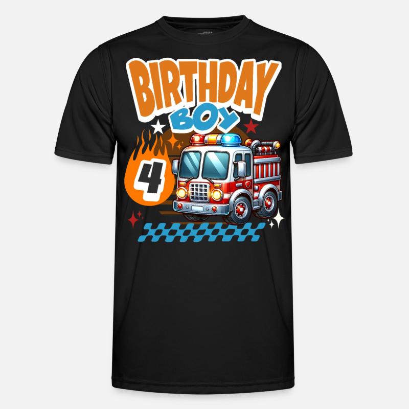 4th Birthday Fire Brigade - Men's Functional T-Shirt - black