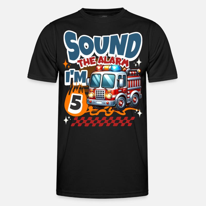 5th Birthday Fire Brigade - Men's Functional T-Shirt - black