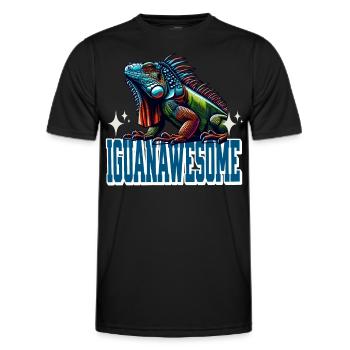 Leguan - Männer Funktions-T-Shirt - Schwarz - Vorne - AI Model Male 178 dark (178cm)