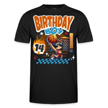 Basketball 14. Geburtstag - Männer Funktions-T-Shirt - Schwarz - Vorne - AI Model Male 178 dark (178cm)