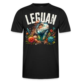 Leguan - Männer Funktions-T-Shirt - Schwarz - Vorne - AI Model Male 178 dark (178cm)