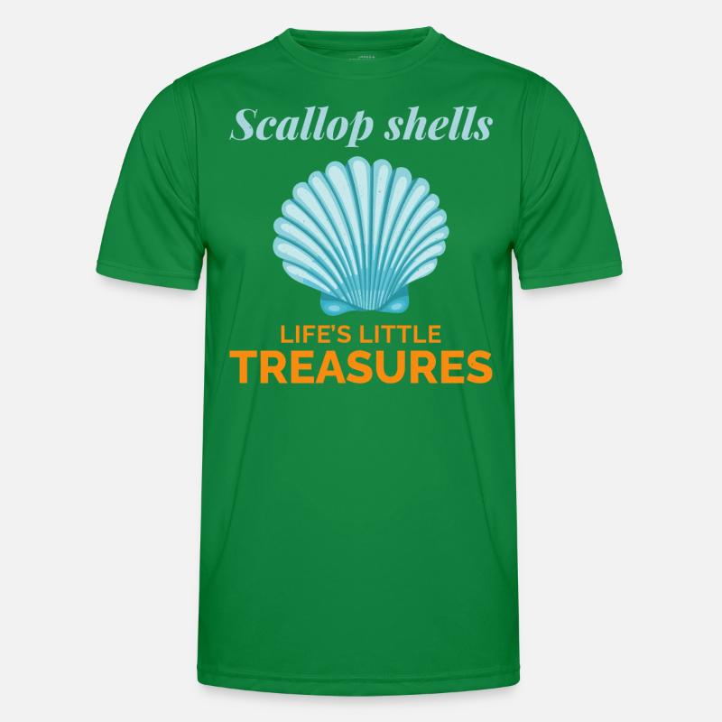 Scallop Seashells Collector Beachcomber Shellfish Men's Functional T-Shirt