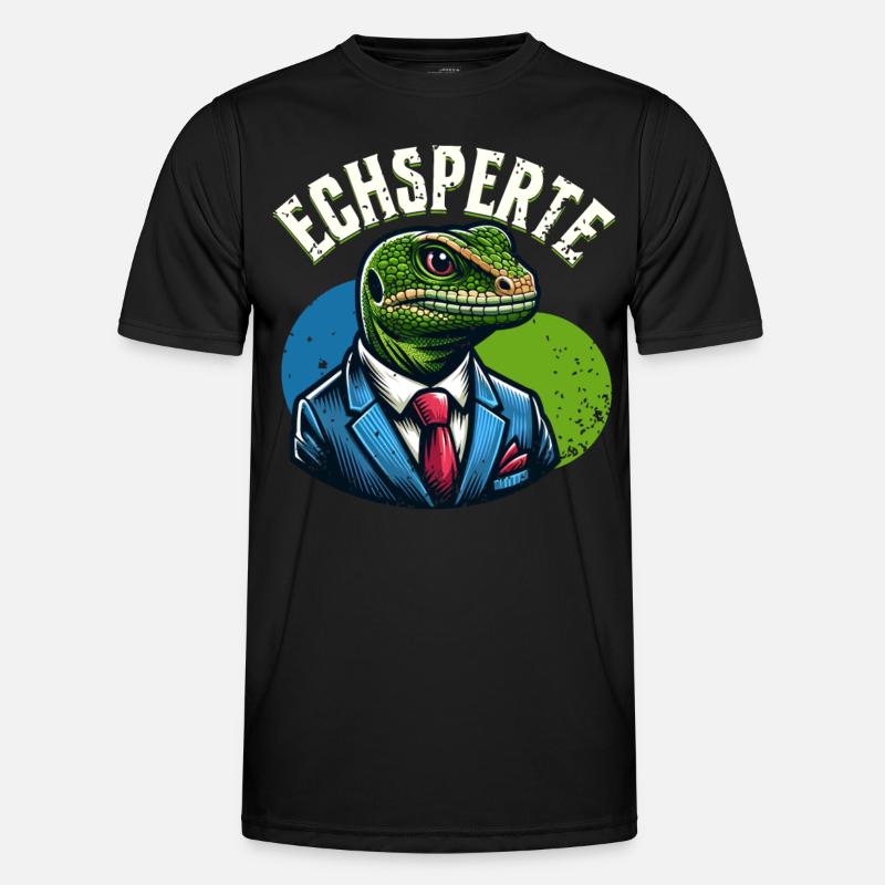 Echsperte - Männer Funktions-T-Shirt - Schwarz