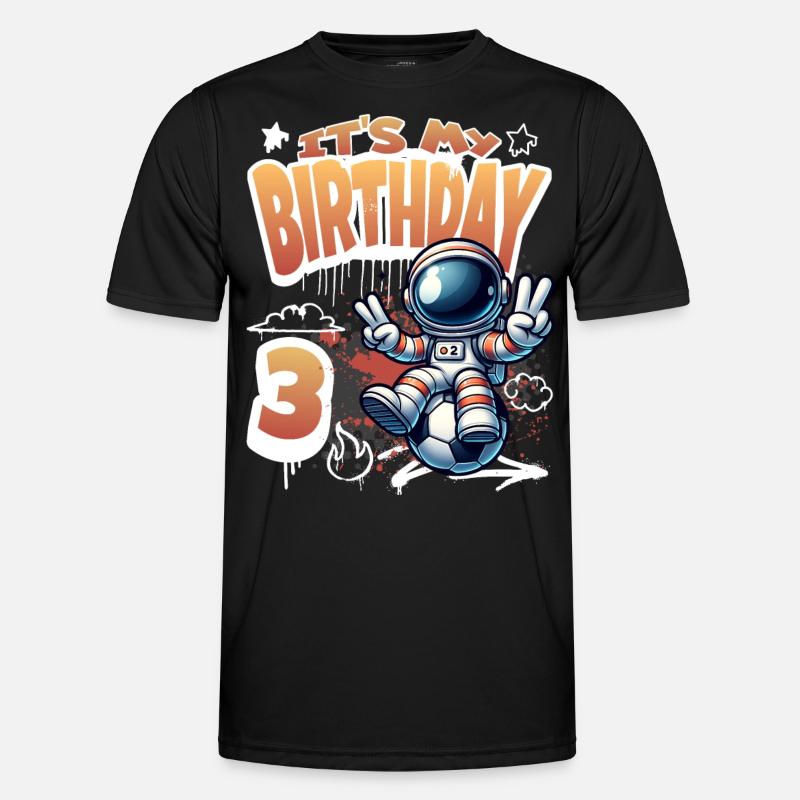 Graffiti Astronaut 3rd Birthday - Men's Functional T-Shirt - black