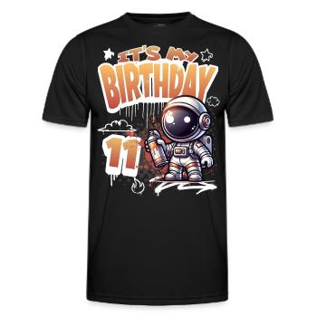 Graffiti astronaute 11e anniversaire - T-shirt sport Homme - noir - Devant - AI Model Male 178 dark (178cm)