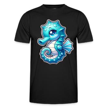 Seepferd Seepferdchen - Männer Funktions-T-Shirt - Schwarz - Vorne - AI Model Male 178 dark (178cm)